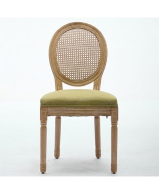 Set of 2 French Style Linen Dining Chairs