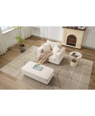 Chaise Lounge Sofa Bed with Ottoman & Pillows