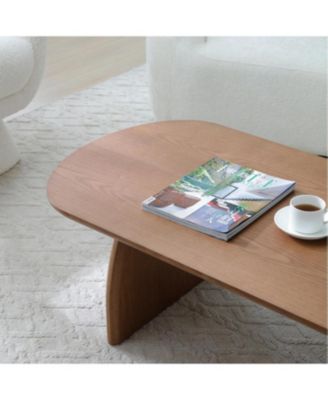 Oval Walnut Coffee Table - Mid Century Modern Accent Table