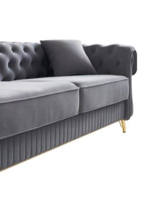 Chesterfield Modern Tufted Velvet Living Room Sofa, 84.25"W Couch.