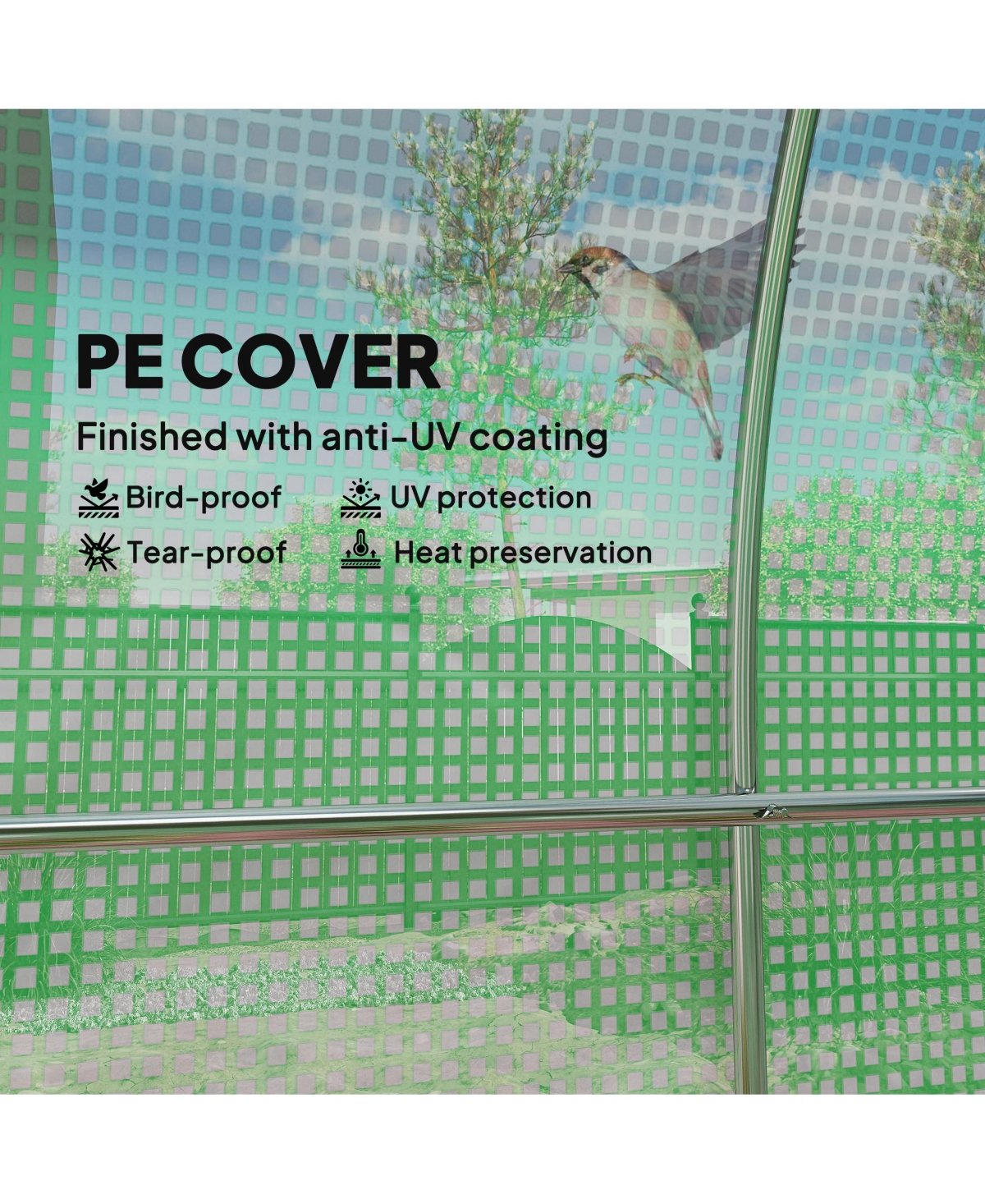 Outsunny Hoop house with Support Rods, Walk-in house,