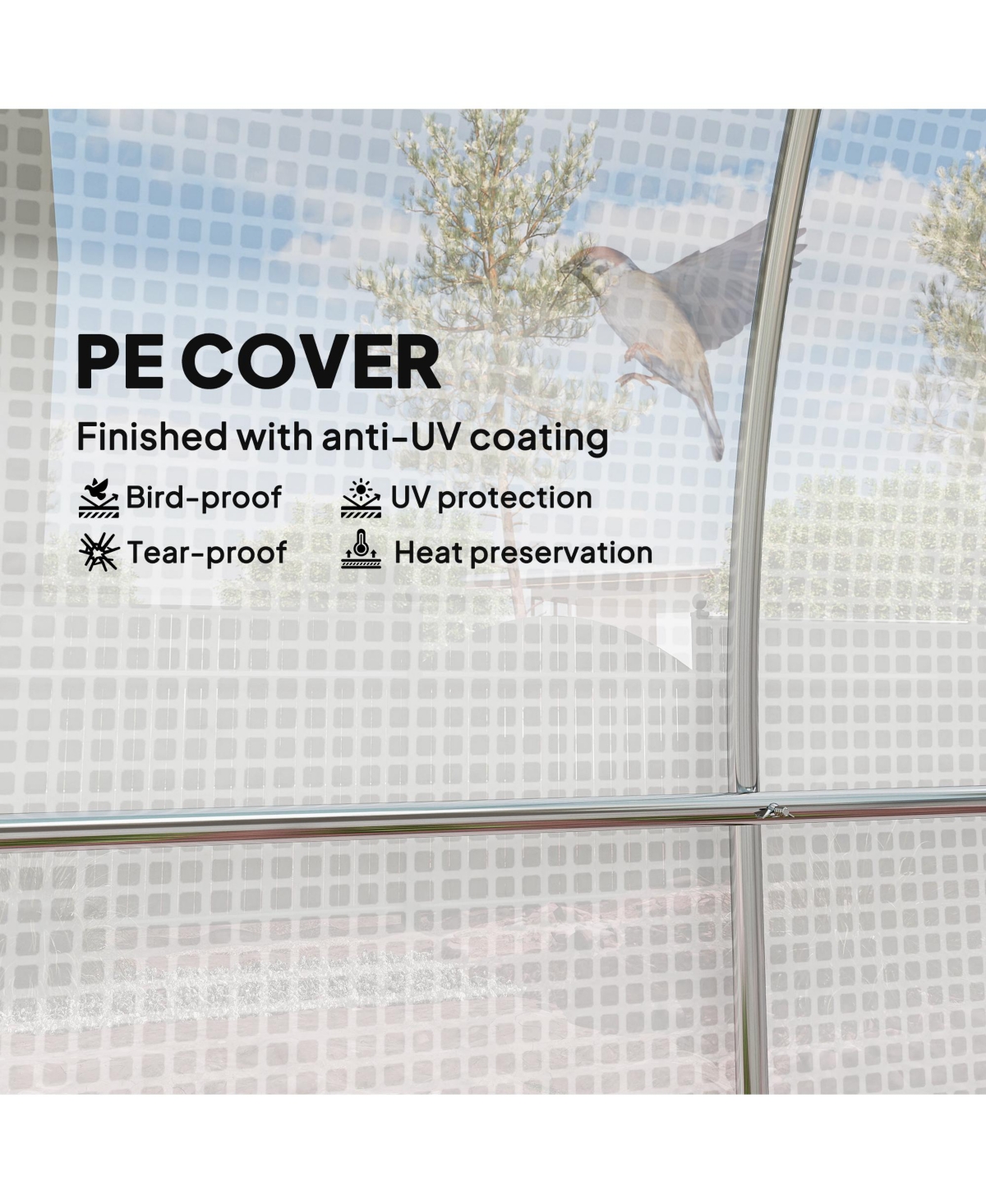 Outsunny Hoop house with Support Rods, Walk-in house,