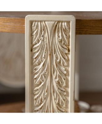 Carved Wood Coffee/End Table with Storage