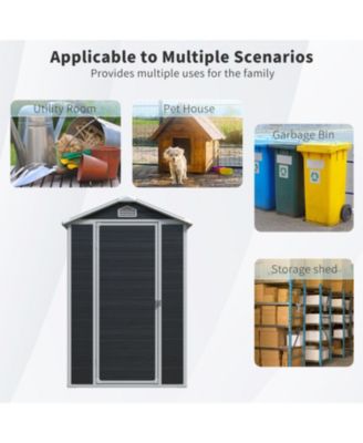 4 ft x 6 ft Outdoor plastic Storage Shed with floor, Black