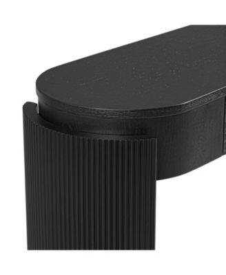Black Fluted Console Table with Drawers
