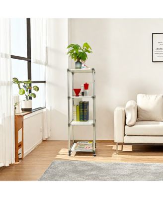 Korean 4-Tier Stainless Steel Shelving Unit (49"H x 14.9"W