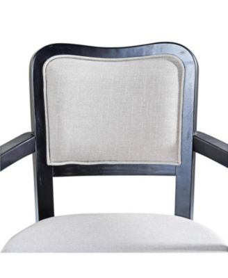 Upholstered Dining Chairs (Set of 2) - Beige Fabric, Hardwood Frame