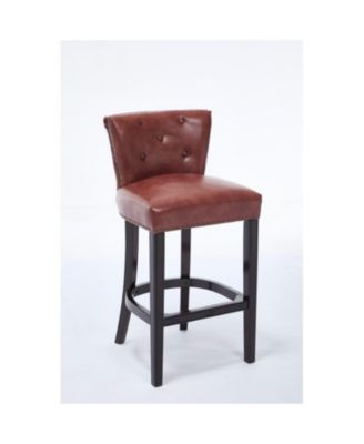 Cow Leather & Wood Bar Stool