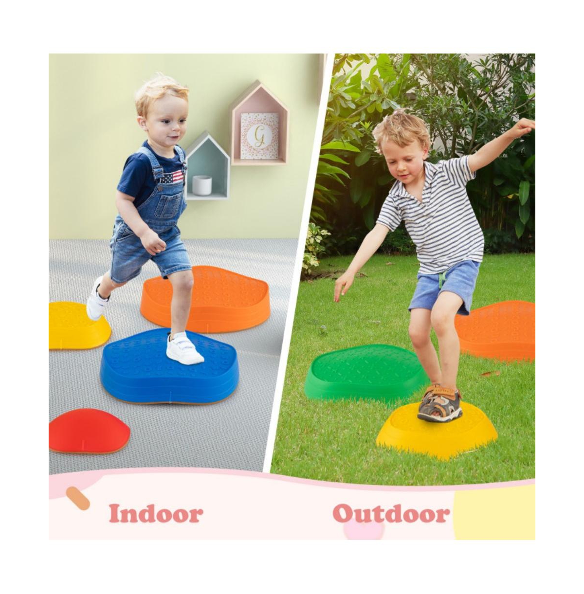 Hongge Kids Balance Stepping Stones Set for Indoor and Outdoor Sensory Play