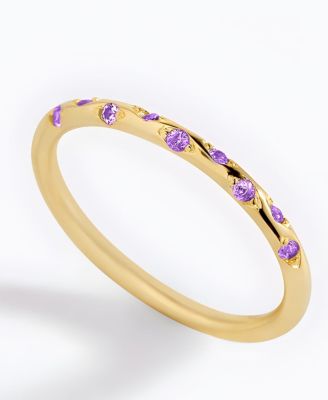 Dainty Constellation Birthstone Ring in Gold Plated Sterling Silver