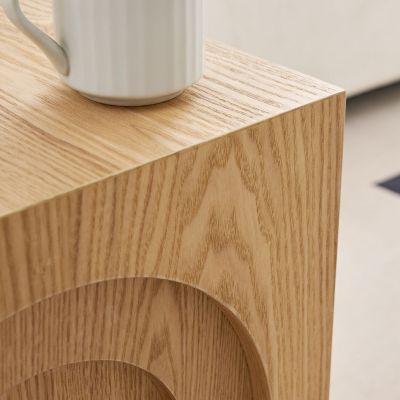 Streamdale 15.74" Square Side Table Small Coffee Table Accent Table Bedside Table for Living Room Bedroom,Nature