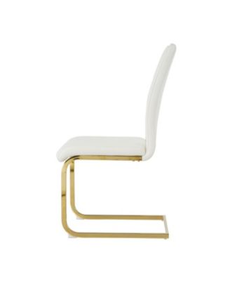 Modern Glass Circle Table & White PU Chairs (Set of 5)