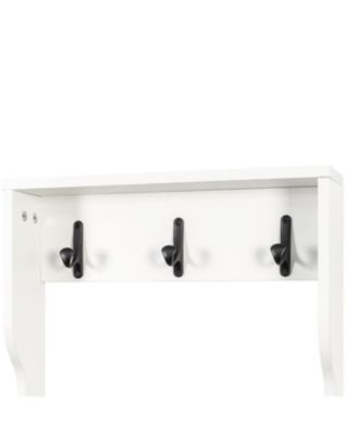 2-in-1 Coat Rack Nightstand with Drawer & Hooks