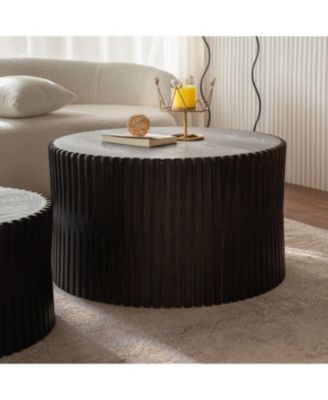 Vintage Dark Brown Nesting Coffee Table Set (Set of 2)