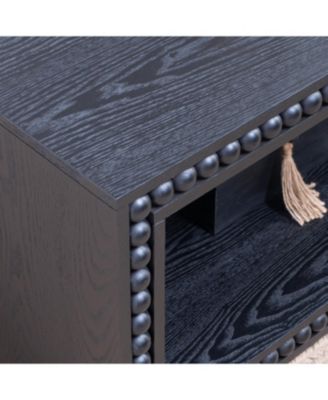 Beaded Edge Coffee Table - 47.6" Rectangular, Open Shelf