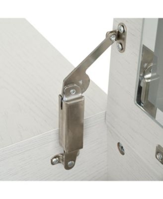  Vanity Desk with Lighted Mirror, Stool & Drawers - White