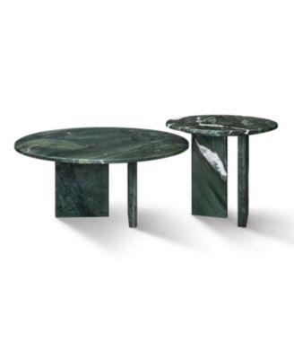Marble Coffee Table Set - Natural Stone Living Room Tables