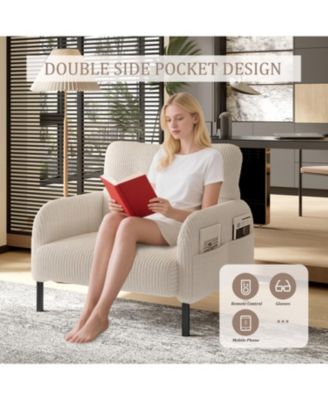 Corduroy Wide Seat Chair - Living Room/Bedroom