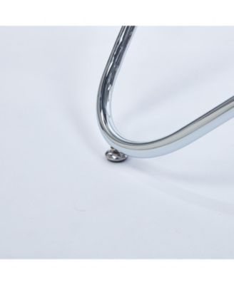 Modern Tempered Glass Dining Table with Chrome Legs