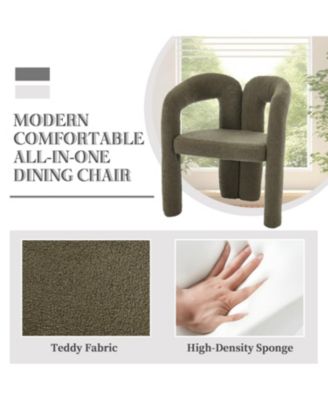 Velvet Accent/Dining Chair Set of 2 (Olive Teddy)