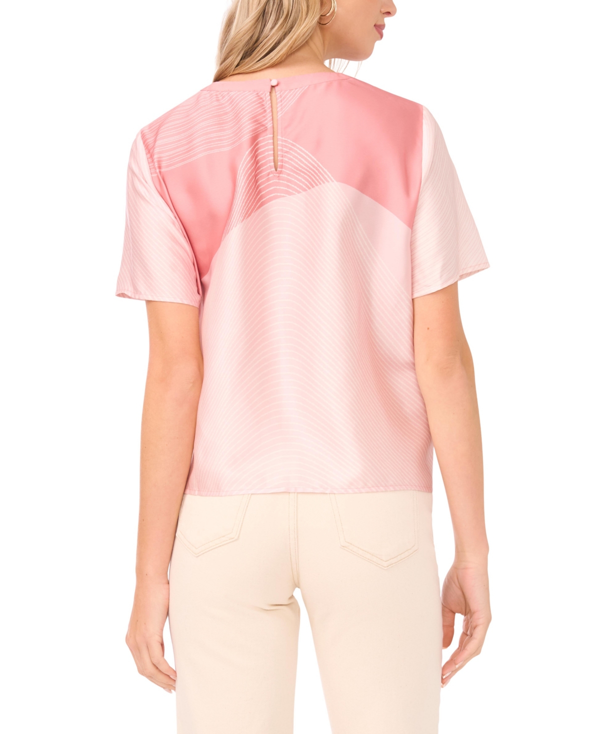 Vince Camuto Women's Crewneck Cropped Blouse
