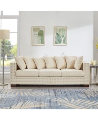 Modern Velvet Sofa with Silver Nails