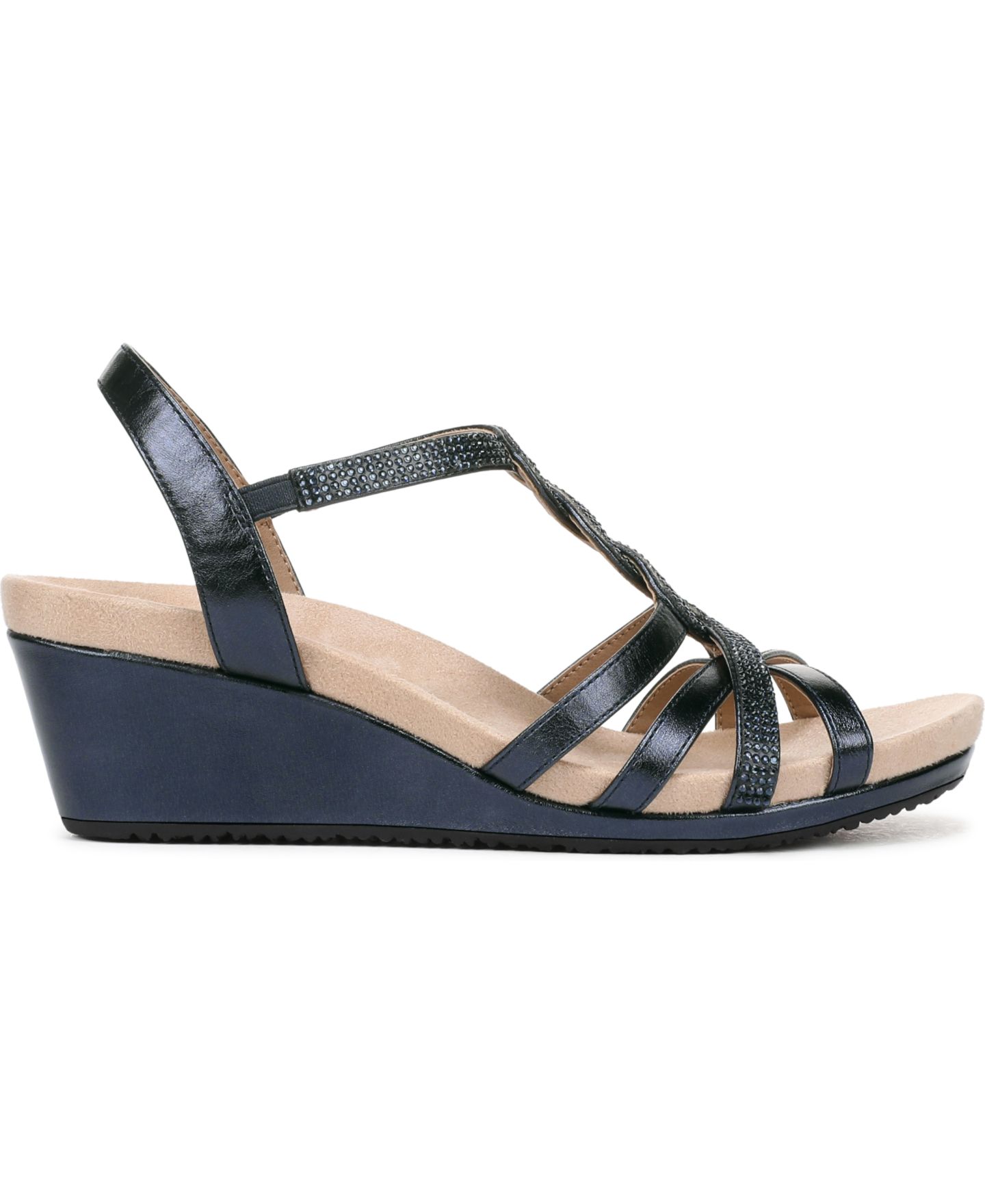 Женские сандалии LifeStride Miami Strappy Wedge, цвет: Тёмно-синяя искусственная кожа — фото 2