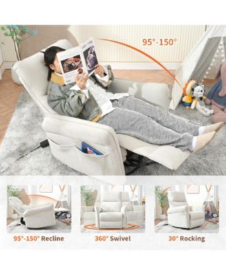 Swivel Rocker Recliner Chair, Nursery Glider, Modern Rocking Chair - Gray