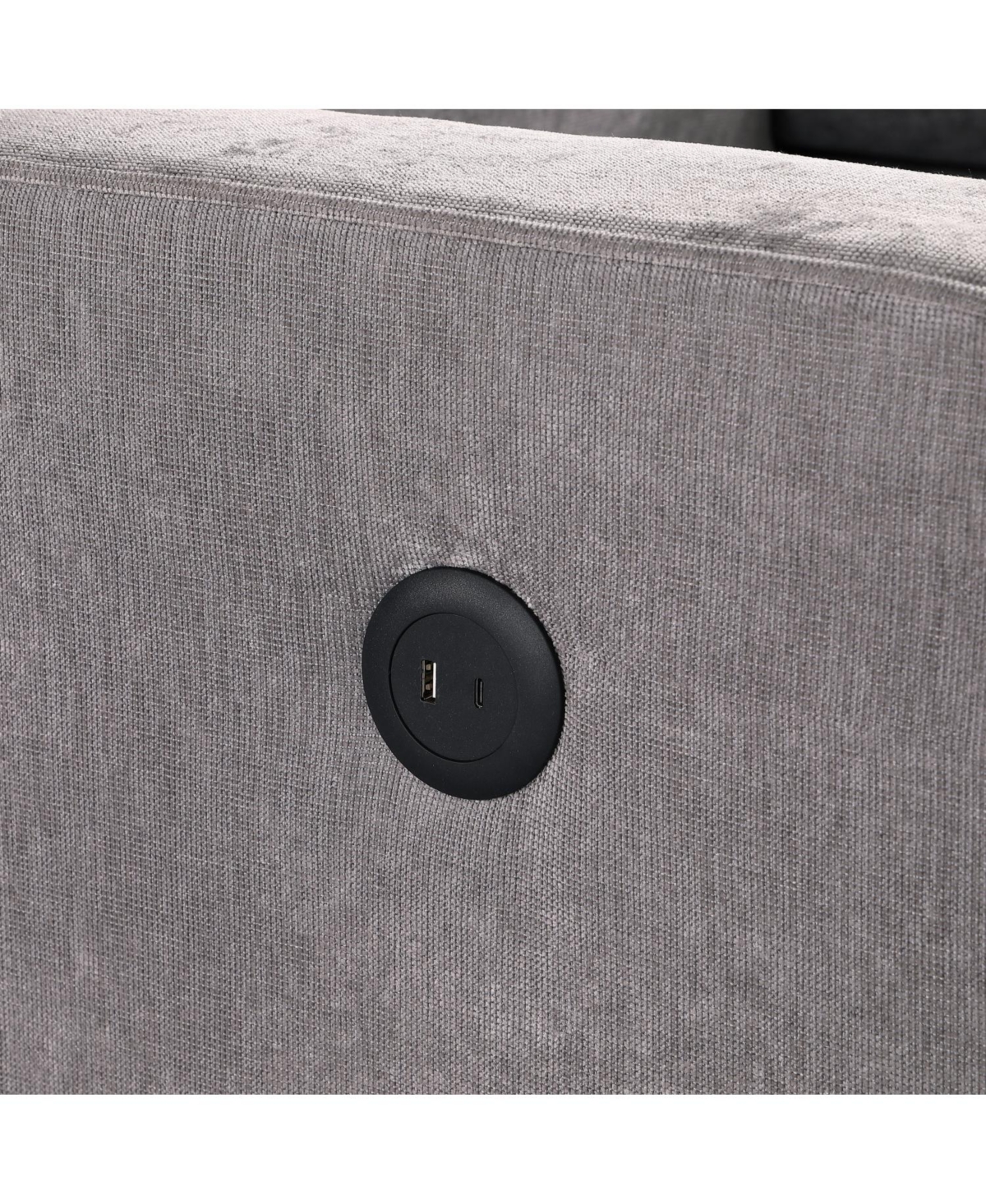 Streamdale Furniture Grey Sectional Sleeper Sofa with Storage, Usb & Cup Holders