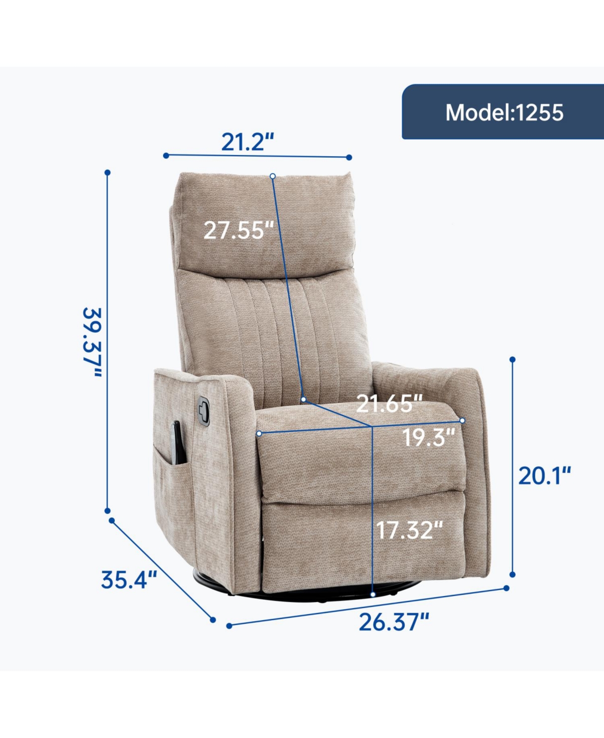 Streamdale Furniture Streamdale Heat & Massage Rocker Recliner
