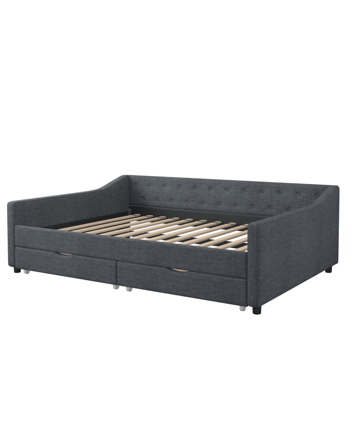 Streamdale Furniture Upholstered Daybed with Drawers & Tufted Back