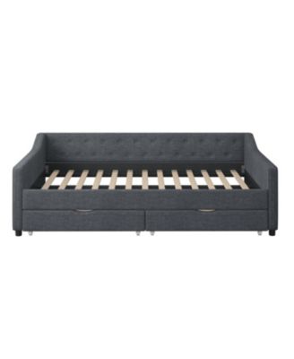 Upholstered Daybed with Drawers & Tufted Back