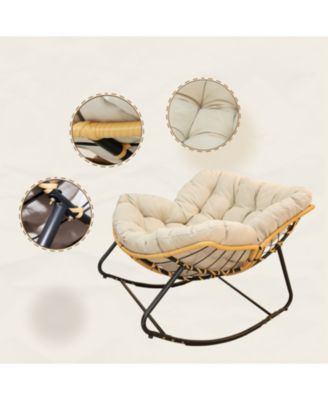 Outdoor/Indoor Rocking Papasan Chair - Beige
