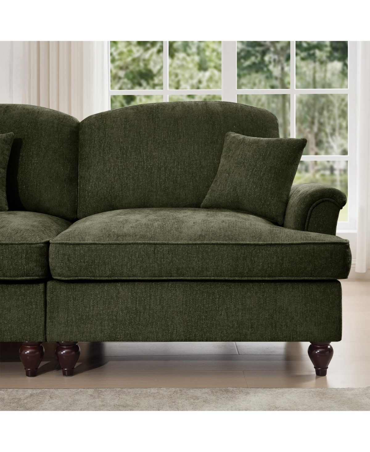 Streamdale Furniture Streamdale Modular Sofa Set, Flared Arms, Removable Skirts, Spindle Legs