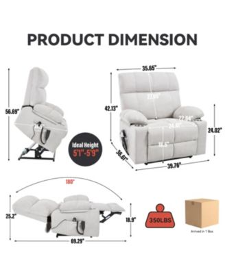 Beige Power Lift Recliner w/ Massage & Heat