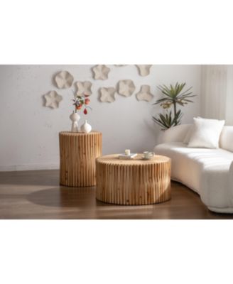 Retro Cylindrical Coffee Table Set (Textured)