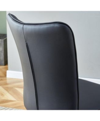 Modern Black PU Chairs - Set of Two
