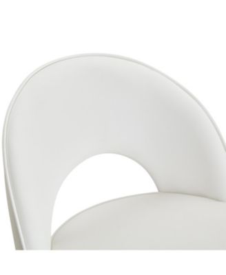 White PU Bar Chairs  Metal Legs Set of 2