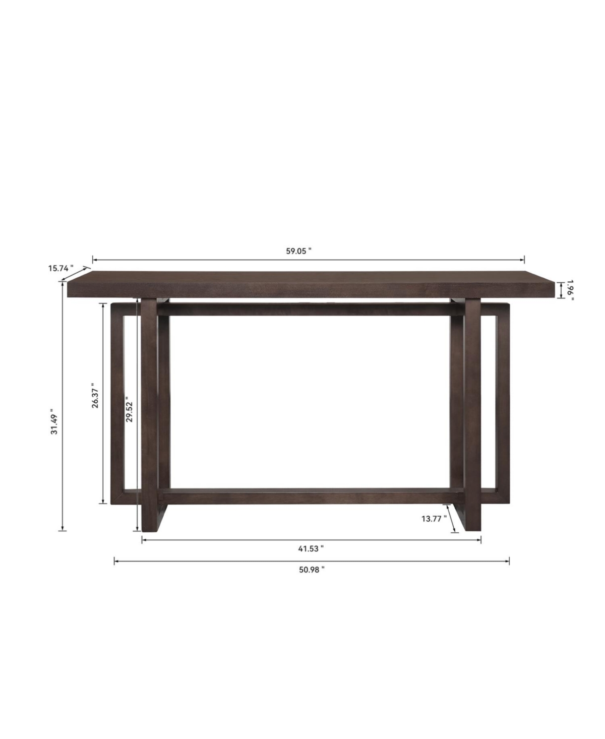 Streamdale Furniture 59" Narrow Console Table - Entryway/Sofa Table