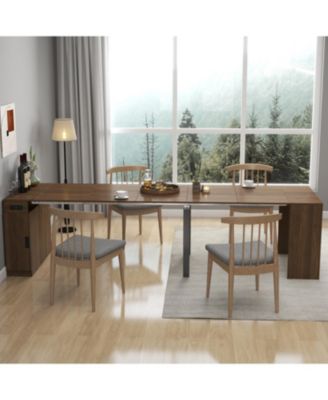  Extendable Dining Table with Outlet & Storage