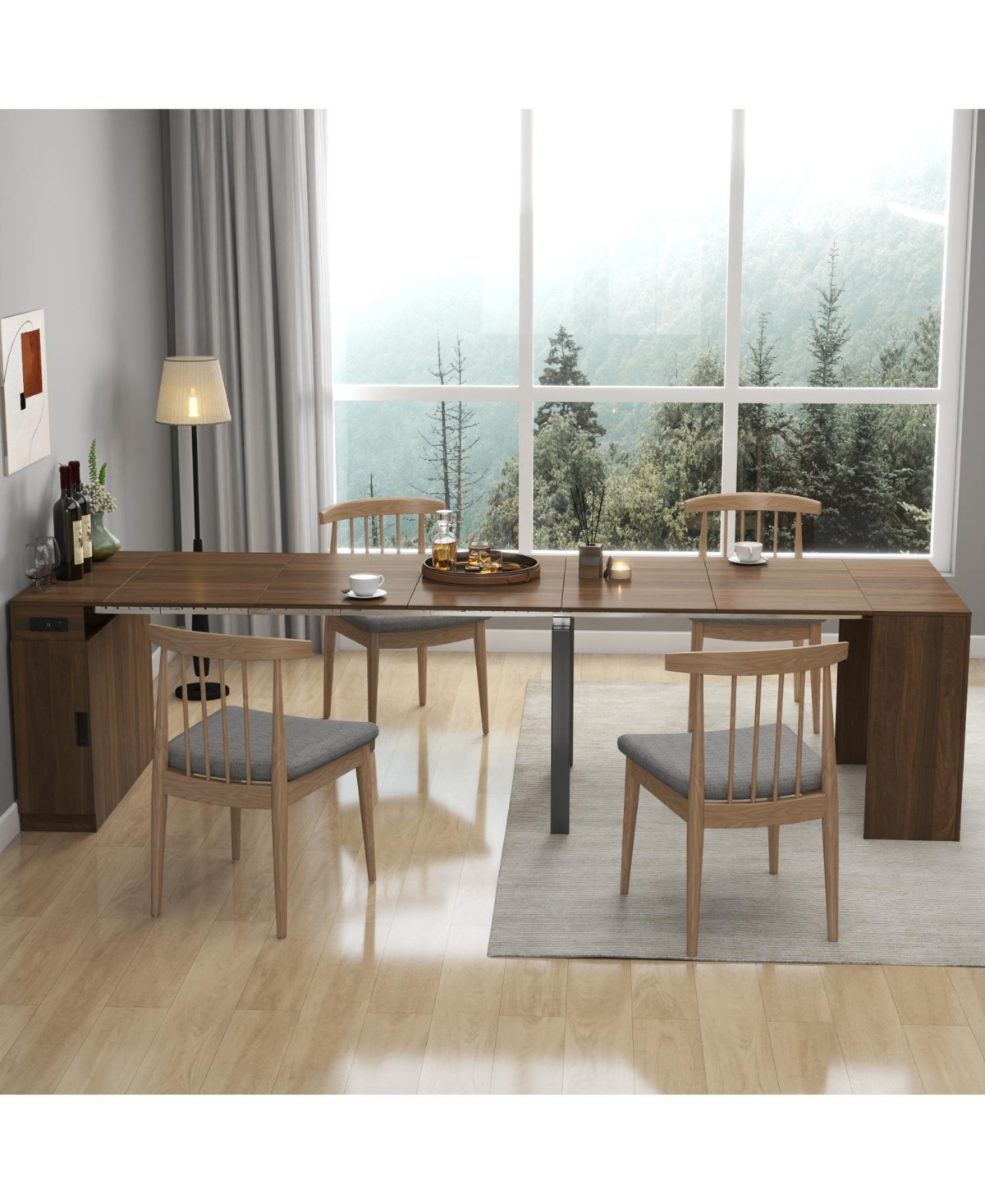 Streamdale Furniture Extendable Dining Table with Outlet & Storage