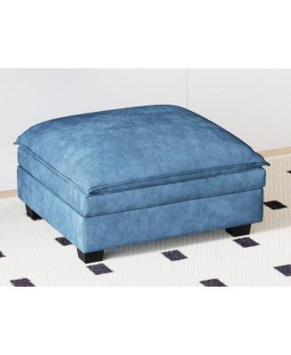 141.5" U-Shaped Sofa Couch with Ottoman & Pockets