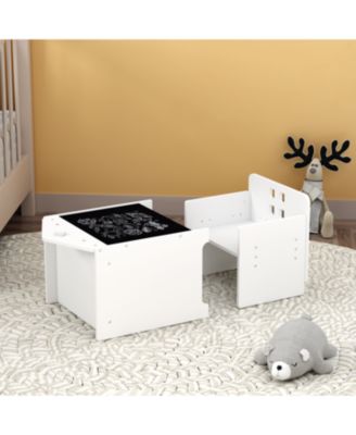 Kids Montessori Table & Chair Set, Adjustable Height