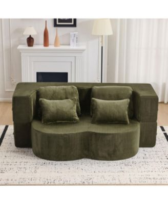 Streamdale Queen Chenille Foldable Sofa Bed - Convertible Futon Couch