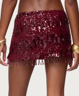 Women's Dalis Fringed Sequin Mini Skirt