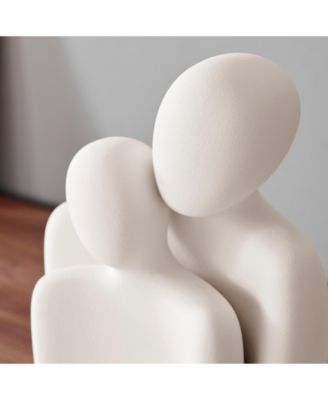Hans White Nesting Two Piece Couple Matte Ceramic Sculpture Set