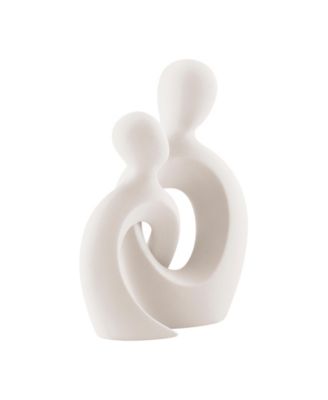 Hans White Intersecting Circle Tender Couple Matte Ceramic Sculpture