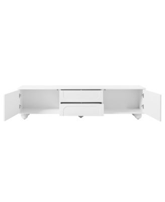 Arched Door TV Stand with Drawers for TVs up to 75", 5 Iron Legs