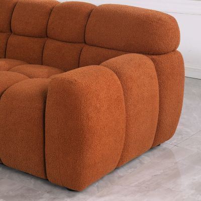 64.98"L Human Body Sofa, Marshmallow Boucle, 2-Seater