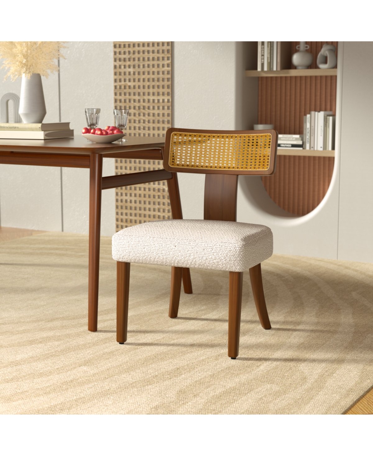 Streamdale Furniture Mid Century Rattan Dining Chairs (Set of 2)